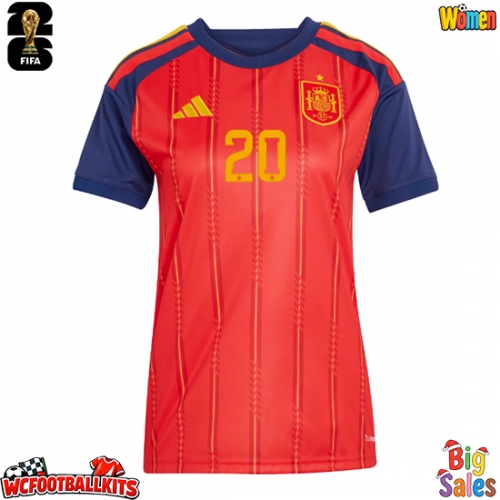 Spain Pedri Gonzalez #20 Replica Home Stadium Shirt for Women World Cup 2026 Short Sleeve